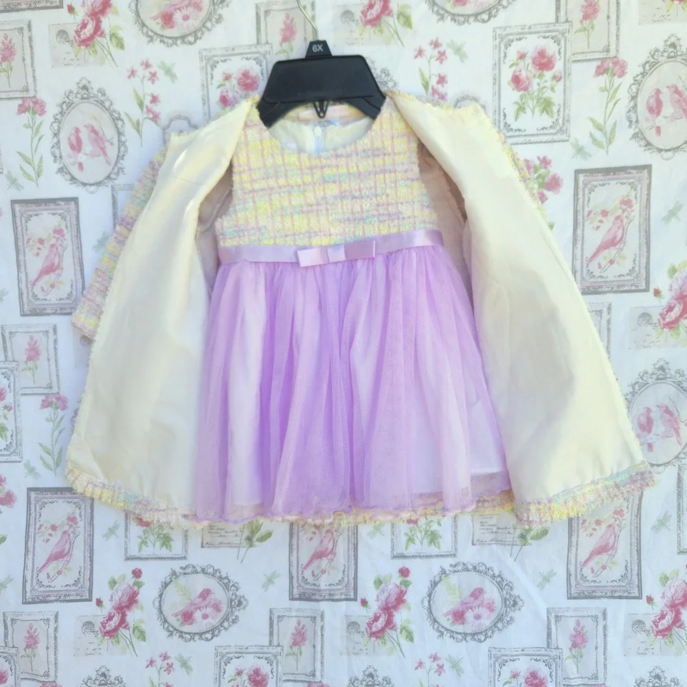 Bonnie Jean Little Girls Tweed Jacket With Matching Dress Size‎ 12M Beautiful